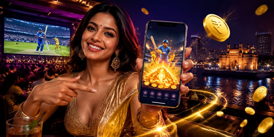 Indian cricket fan using mobile betting with Indian rupees