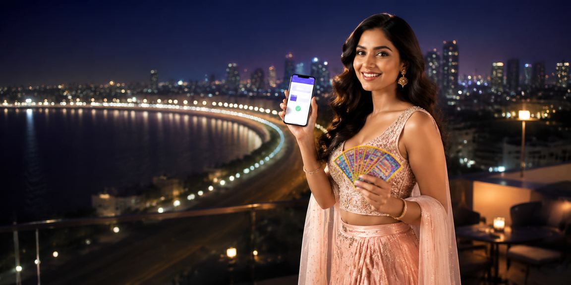 Mumbai Marine Drive Lottery Promotion scene at night
